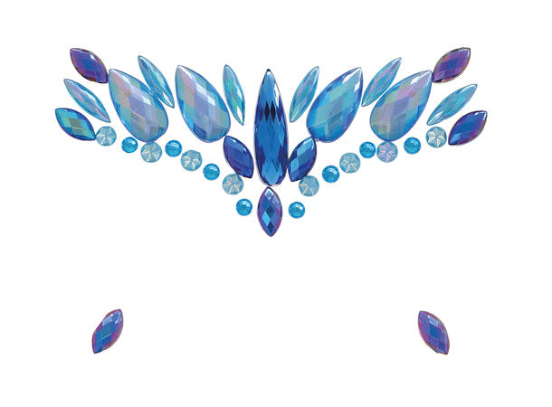 Ansiktskystaller - Blå 1 Sett smykker i selvklebende harpiks 