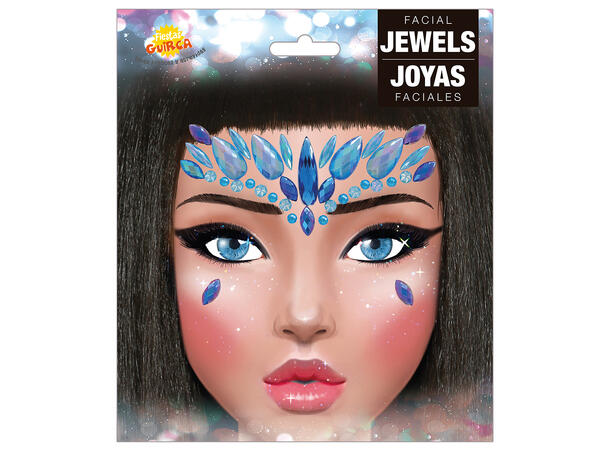 Ansiktskystaller - Blå 1 Sett smykker i selvklebende harpiks 