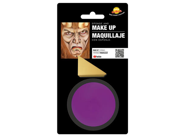 Ansiktssminke med svamp - Lilla 1 Boks sminke - 9g 