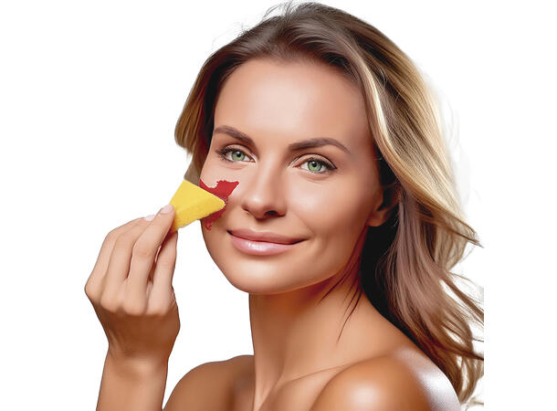 Ansiktssminke med svamp - Rød 1 Boks sminke - 9g 