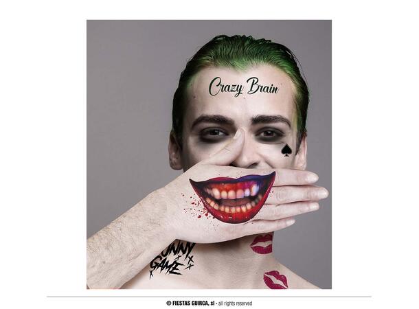 Ansiktstatovering - Mr Smile 1 Ark med tatoveringer - 30x14cm 