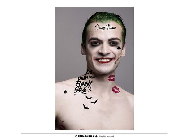 Ansiktstatovering - Mr Smile 1 Ark med tatoveringer - 30x14cm 