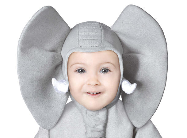 Baby Elefant - Grå 1 Babykostyme - Str 18-24 Mnd 