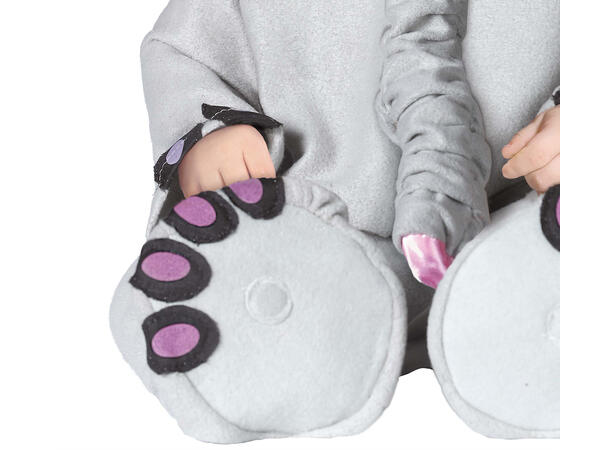 Baby Elefant - Grå 1 Babykostyme - Str 18-24 Mnd 