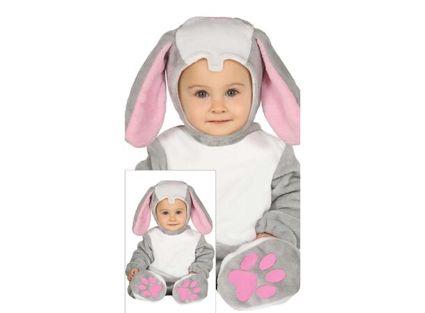 Baby Kanin - Grå/Hvit 1 Babykostyme - Str 18-24 Mnd 