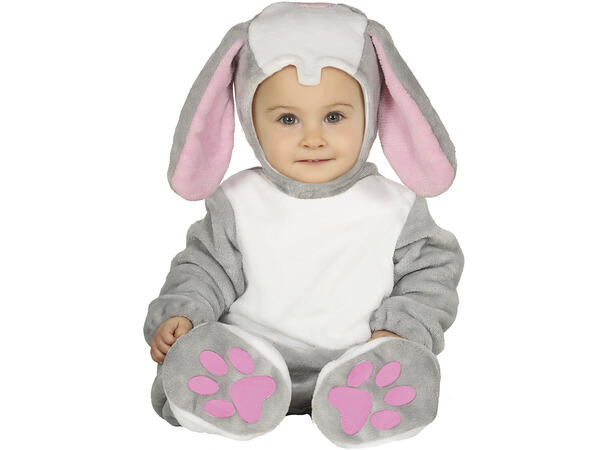 Baby Kanin - Grå/Hvit 1 Babykostyme - Str 18-24 Mnd 