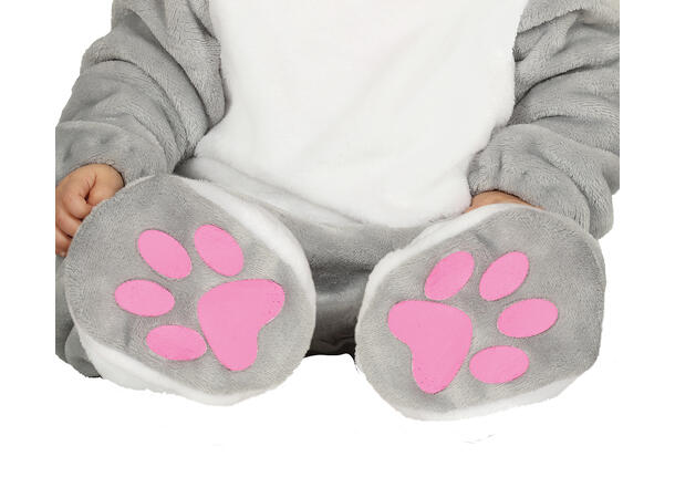 Baby Kanin - Grå/Hvit 1 Babykostyme - Str 18-24 Mnd 