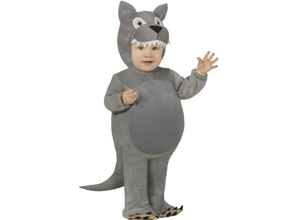 Baby Ulv - Grå 1 Babykostyme - Str 2-3 År 