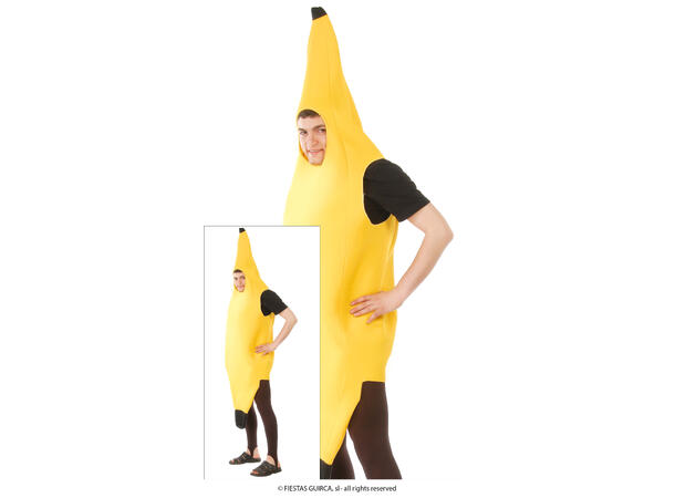 Banankostyme - Gul 1 Kostyme til voksen - Str 52-54 (L) 