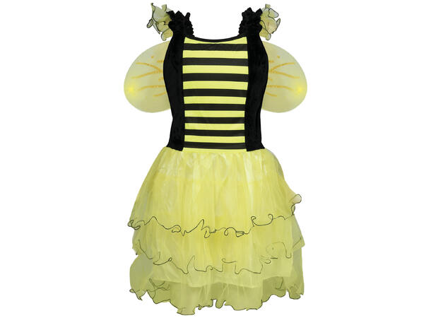 Biekostyme - kjole m/vinger - Sort/Gul 1 Barnekostyme til jente - Str 5-6 År 