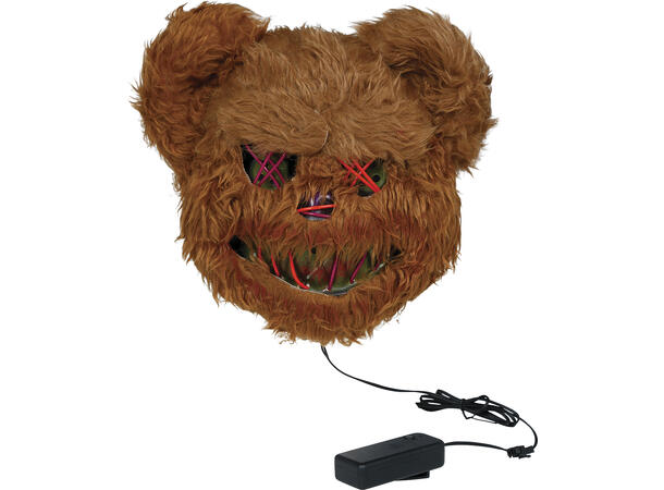 Bjørnemaske med lys og hår 1 Maske i PVC 