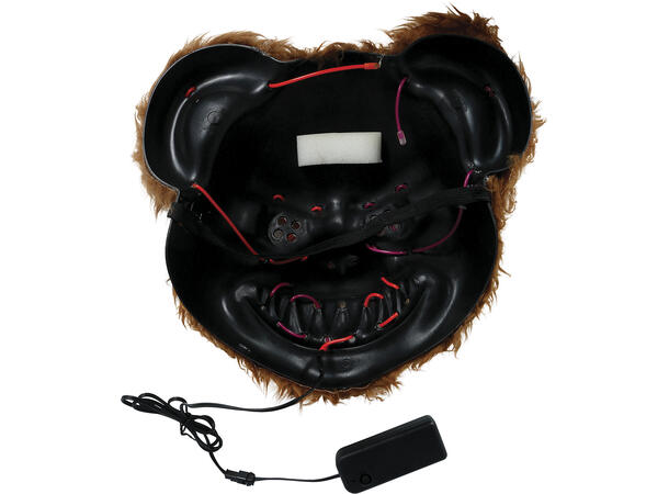 Bjørnemaske med lys og hår 1 Maske i PVC 