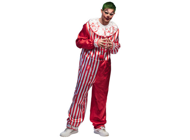 Blodig Skrekklovn - Rød/hvit striper 1 Herrekostyme - Str 58-60 