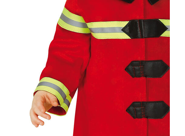 Brannmann - Kjeledress og hatt - Rød 1 Babykostyme - Str 2-3 År 