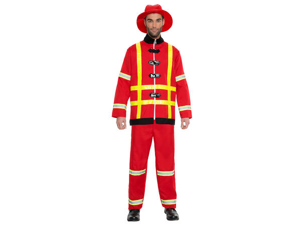 Brannmann - Sullivan - Rød/gul 1 Herrekostyme - Str S 