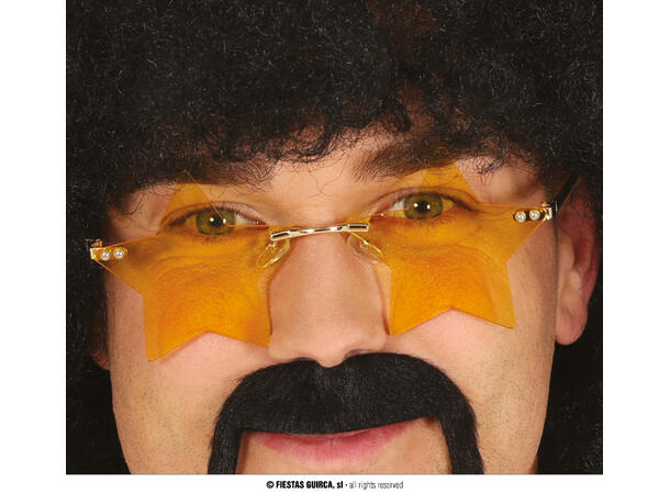 Briller - Gule stjerner 1 par briller i plast 