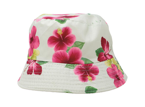 Bøttehatt - Sommerblomster - Rosa/Hvit 1 Hatt i polyester til voksen 