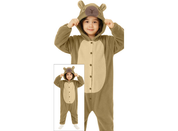 Capybara - Onepiece - Grønn 1 Barnekostyme Unisex - Str 5-6 År 