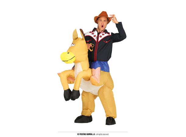 Carry me kostyme - Cowboy m/hest 1 Oppblåsbart kostyme - str 52-54 (L) 