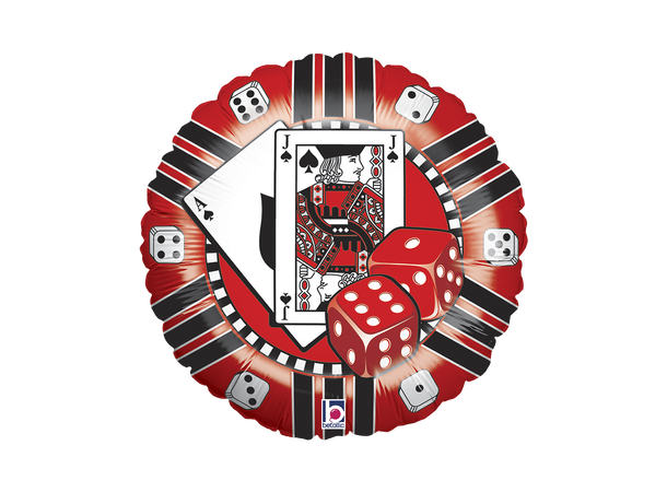 Casino Chip - Rund 1 Folieballong rund - 46cm (18") 