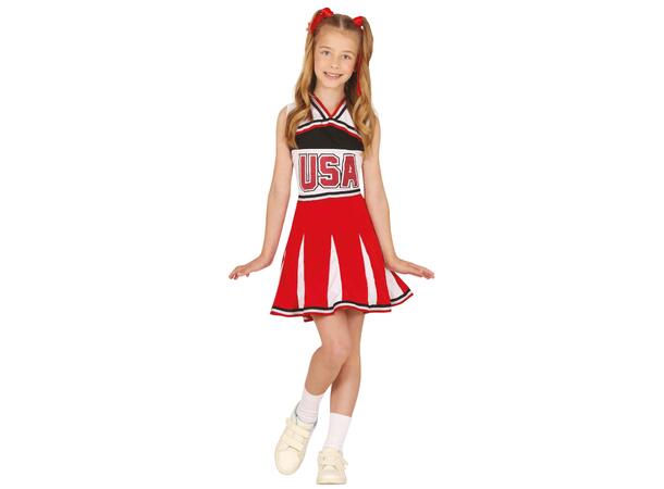 Cheerleader - Barnekostyme 1 Barnekostyme til jente - Str 7-9 År 
