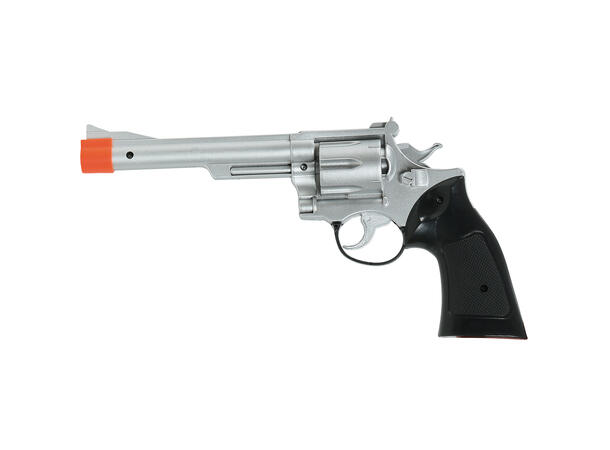 Cowboy - revolver - Sølv/sort 1 Lekepistol i plast - 32cm 