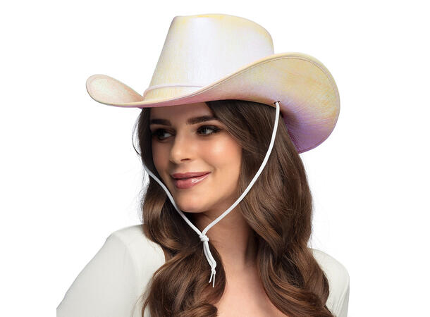 Cowboyhatt - Perlehvit 1 Hatt til voksen - Onesize 