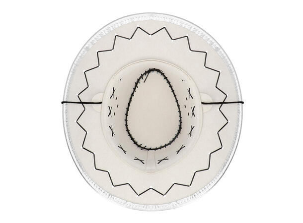 Cowboyhatt - Sølv- Lærlook 1 Hatt til voksen - Onesize 