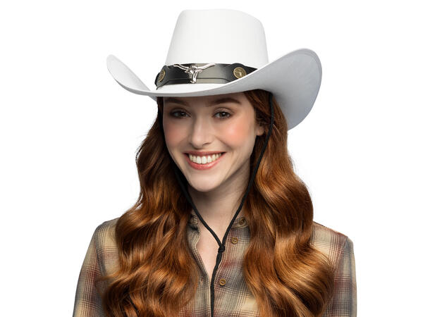 Cowboyhatt - Wyatt - Hvit 1 Hatt til voksen - Onesize 