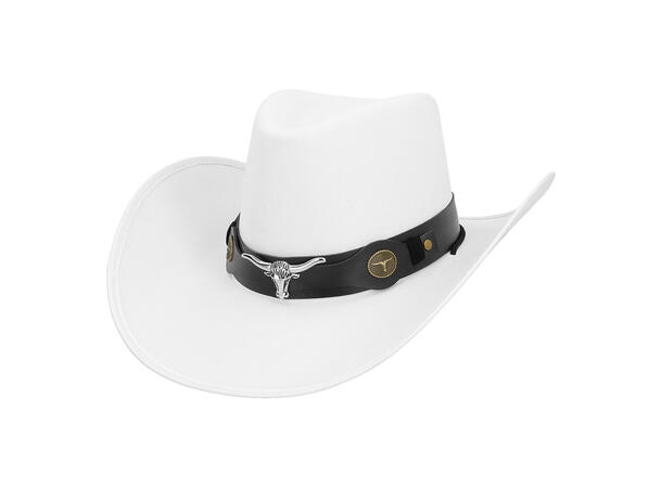 Cowboyhatt - Wyatt - Hvit 1 Hatt til voksen - Onesize 