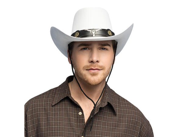 Cowboyhatt - Wyatt - Hvit 1 Hatt til voksen - Onesize 