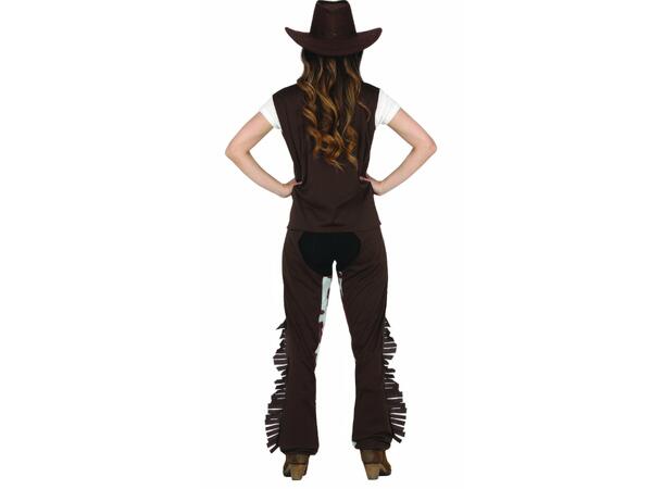 Cowboykostyme - Vest og Chaps 1 Kostyme til gutt -Str 14-16 År (168cm) 