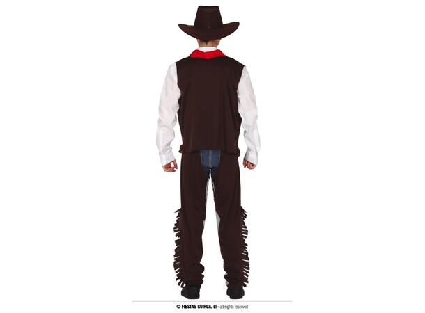 Cowboykostyme - Vest og Chaps 1 Kostyme til gutt -Str 14-16 År (168cm) 