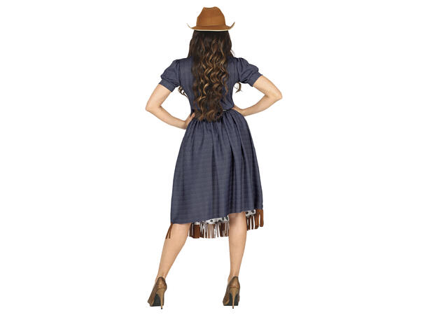 Cowgirl - Kjole og vest - blå 1 Damekostyme - str 38-40 (M) 