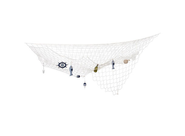 Dekortativt fiskegarn - hvit 1 Fiskegarn i plast - 3x3m 