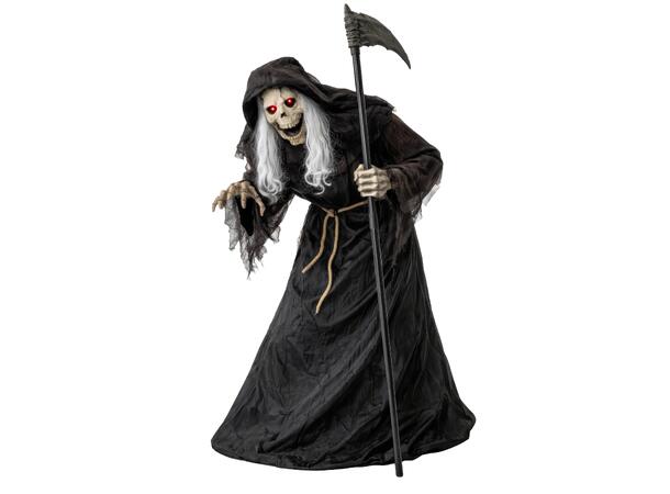 Døden - Skjelett med kappe og ljå 1 Figur m/lyd/lys/begegelse - 180cm 