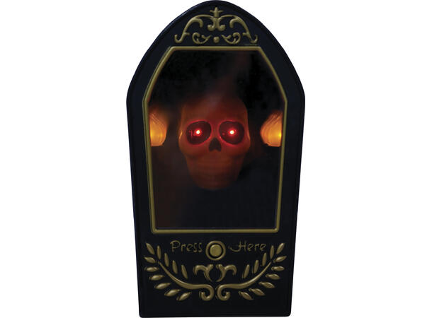 Dørklokke - Speil m/Hodeskalle Dørklokke m/Lyd og lys - 19x10cm 