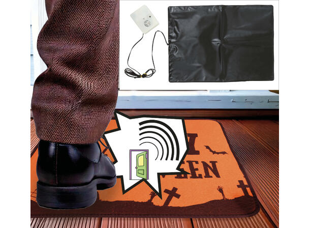 Dørmatte - "Happy Halloween" m/lyd 1 Dørmatte med lydeffekt - 34x25cm 