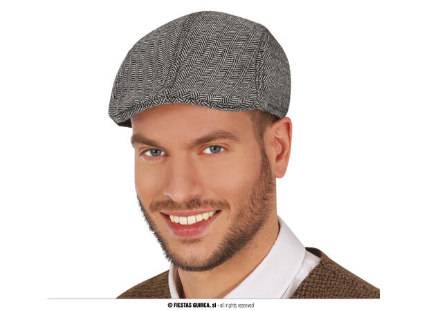 Engelsk Herringbone - Grå 1 Sixpence/beret til herre - Onesize 