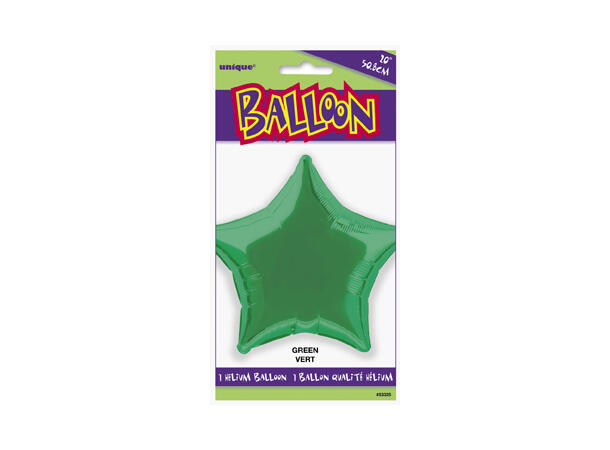 Ensfarget stjerne - Grønn 1 Folieballong stjerne - 50cm(20")