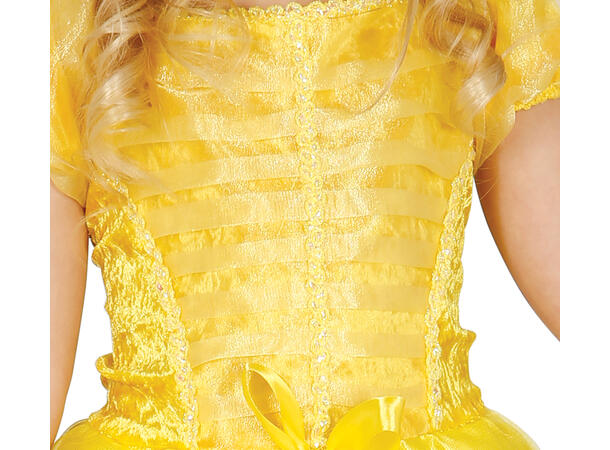 Eventyrprinsesse - Gul lang kjole 1 Barnekostyme til jente - Str 5-6 År 