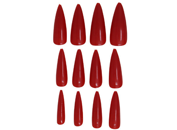 Falske negler - Røde 12 falske negler m/lim 