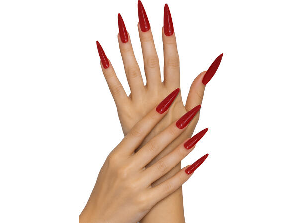 Falske negler - Røde 12 falske negler m/lim 