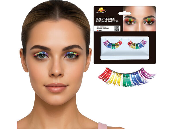 Falske øyevipper - Rainbow 1 par selvklebende øyevipper 