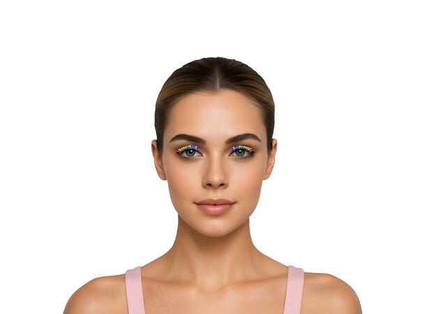 Falske øyevipper - Rainbow 1 par selvklebende øyevipper 