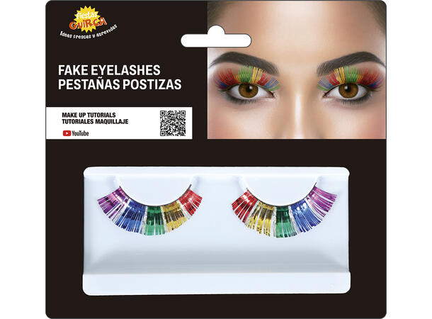 Falske øyevipper - Rainbow 1 par selvklebende øyevipper 