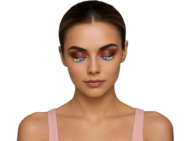 Falske øyevipper - Rainbow 1 par selvklebende øyevipper 