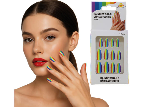 Falske øyevipper - Rainbow 1 par selvklebende øyevipper 