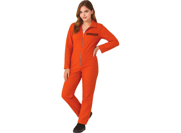 Fangedrakt - Oransje - Onepiece 1 Kostyme - str 14-16 År (168cm) 