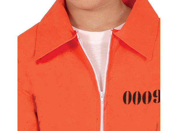 Fangekostyme -Oransje m/Tatovering ermer 1 Barnekostyme til gutt - Str 10-12 År 